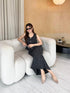 Classy Button Down Peplum Tops With A-Line Skirts Sets